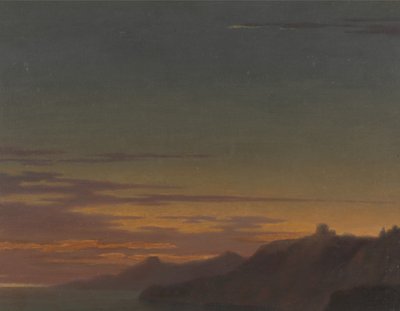 日の終わり-海岸の夕日 作： Alexander Cozens